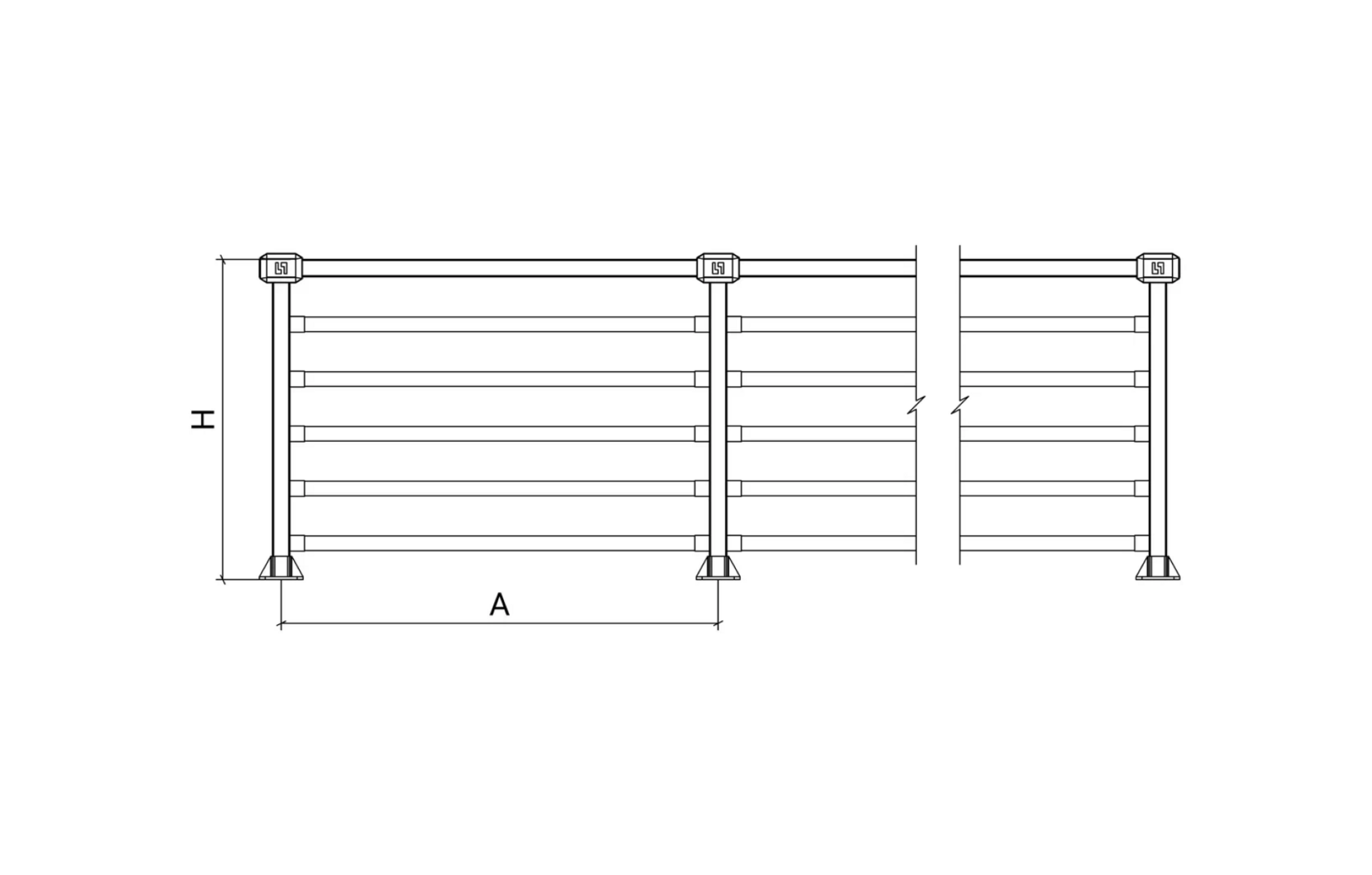 Ограждение пешеходное композитное OM1